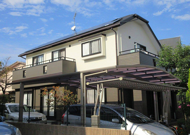 福岡県福岡市Ｋ様_外壁屋根塗替え工事_施工後全景写真
