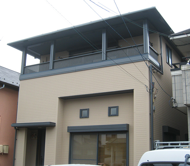 春日井市Ｓ様邸、外壁屋根塗装工事、施工後外観写真