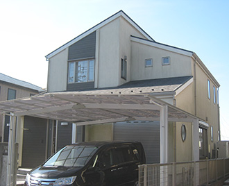 三重県桑名市Ｍ様、外壁屋根塗装工事前、外観全景画像