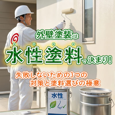 外壁塗装は水性塗料で決まり！失敗しないための3つの対策と塗料選びの極意